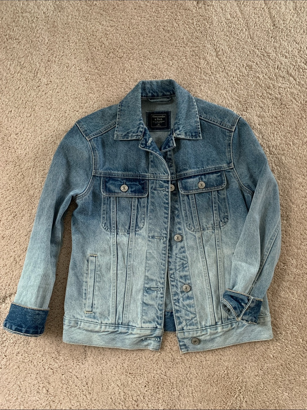Abercrombie & Fitch Girlfriend Ombré Blue Denim dip dye Jacket